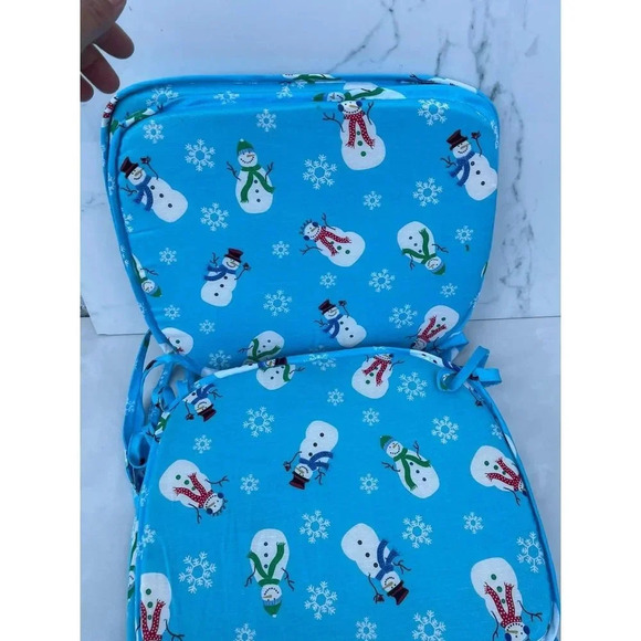 Chair Folded Pillows Kids Adjustable Drawstring Christmas Prints Blue Sz 13x14 - Picture 5 of 10